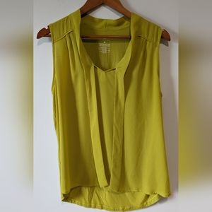 New York & Co. Yellowish Lime Green Tie Neck Sleeveless Cami